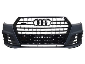 Передний бампер (S-Line) Black на Audi Q7 4M 2015-2020 года