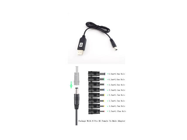 Переходник адаптер USB для питания роутера модема с 5В на 9В с набором штекеров REMAX №1773 - Фото 10
