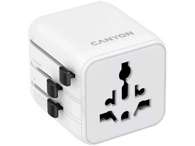 Перехідник Canyon Travel Adapter OnTour One EU/UK/US/AUS White (CNS-TA1005W) - Фото 1