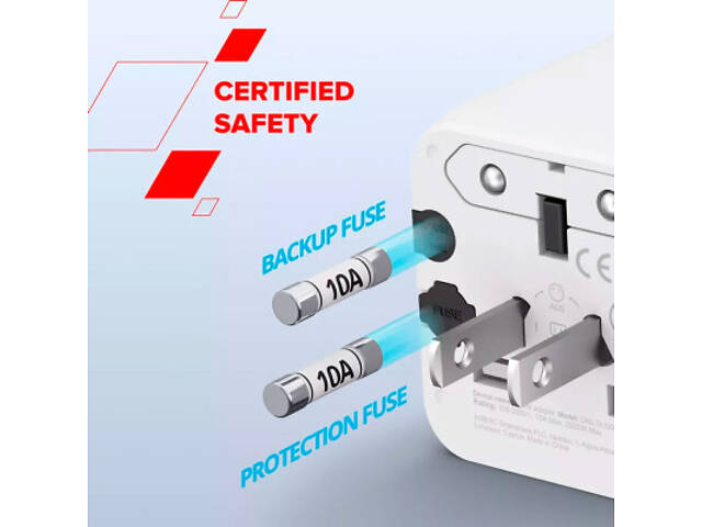 Перехідник Canyon Travel Adapter OnTour One EU/UK/US/AUS White (CNS-TA1005W) - Фото 7