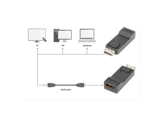 Перехідник DisplayPort M to HDMI F V1.1 Full HD Digitus (AK-340602-000-S) - Фото 7