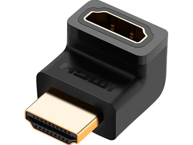 Перехідник HDMI M to HDMI F 90° corner UP HD112 black Ugreen (20110) - Фото 1