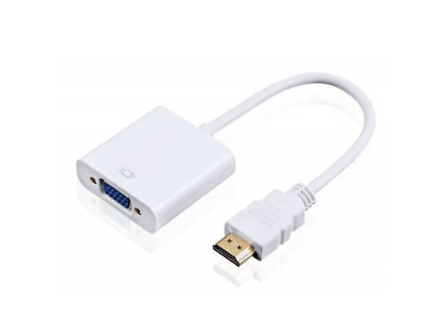 Перехідник HDMI M to VGA F (з кабелями аудіо та живлення від USB) ST-Lab (U-990 white) - Фото 1