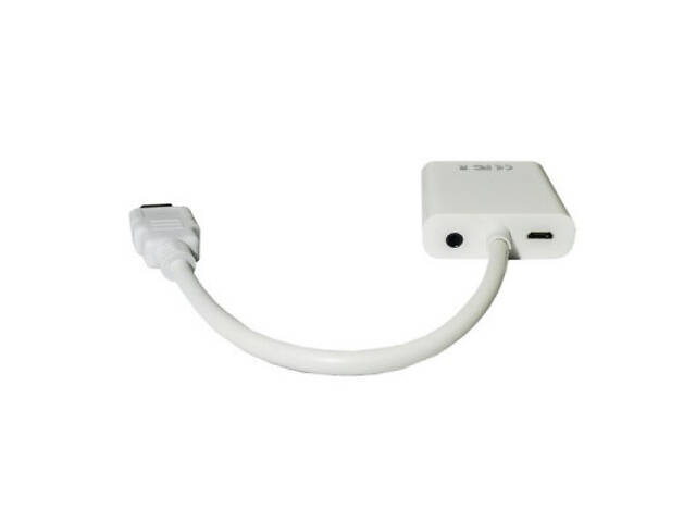 Перехідник HDMI M to VGA F (з кабелями аудіо та живлення від USB) ST-Lab (U-990 white) - Фото 2