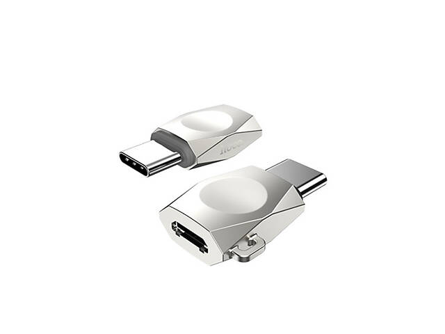 Переходник Hoco UA8 MicroUSB to Type-C Стальной - Фото 3