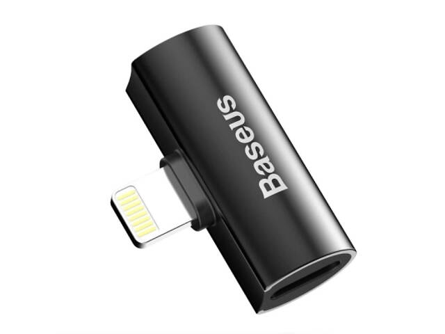 Перехідник L46 Lightning (1 Male / 2 Female) Black Baseus (CAL46-01) - Фото 1