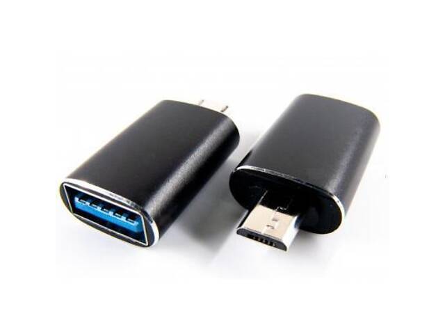 Перехідник OTG USB - Micro-USB black Dengos (ADP-017) - Фото 4