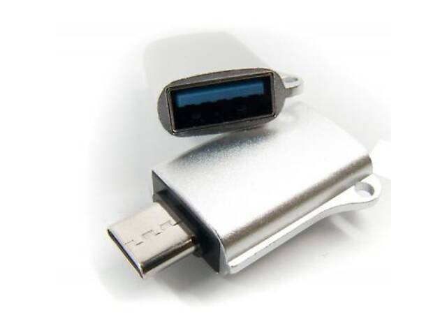 Перехідник OTG USB - Type-C grey Dengos (ADP-019) - Фото 3
