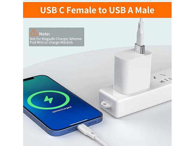 Перехідник з USB на Type-C OTG, USB Type-C. Сірий - Фото 5
