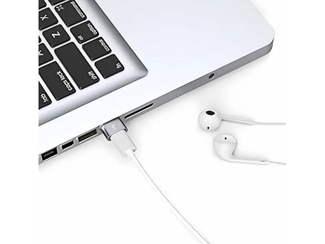 Перехідник з USB на Type-C OTG, USB Type-C. Сірий - Фото 6