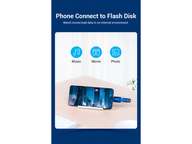 Перехідник USB 2.0 Type-C to USB AF (OTG) Vention (CDTB0) - Фото 7