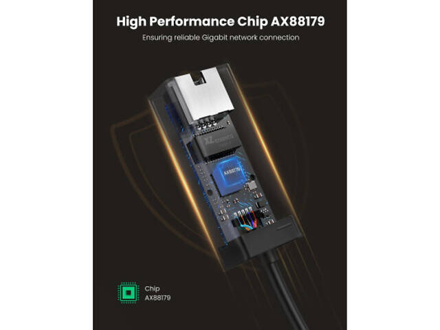 Перехідник USB 3.0 to Ethernet RJ45 1000 Mb CR111 Black Ugreen (20256) - Фото 4