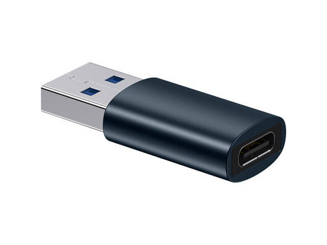 Перехідник USB 3.1 M to USB-C F blue Baseus (ZJJQ000103) - Фото 1