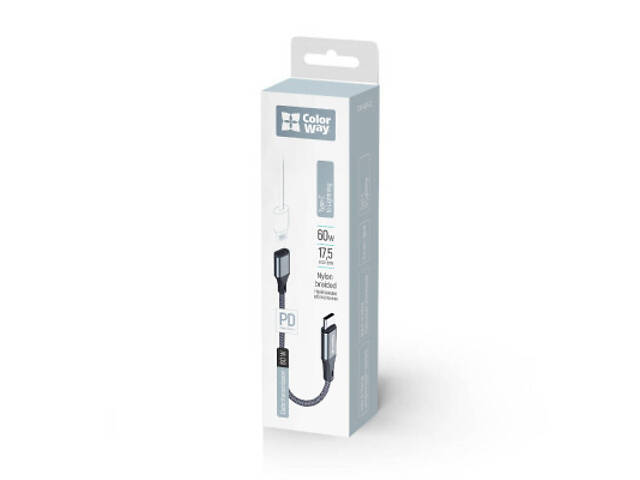 Перехідник USB-C M to Lightning F 0.17m gray ColorWay (CW-AD-CL) - Фото 4