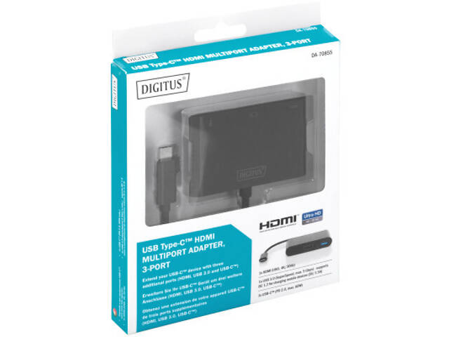 Перехідник USB-C to HDMI 2xUSB Digitus (DA-70855) - Фото 5