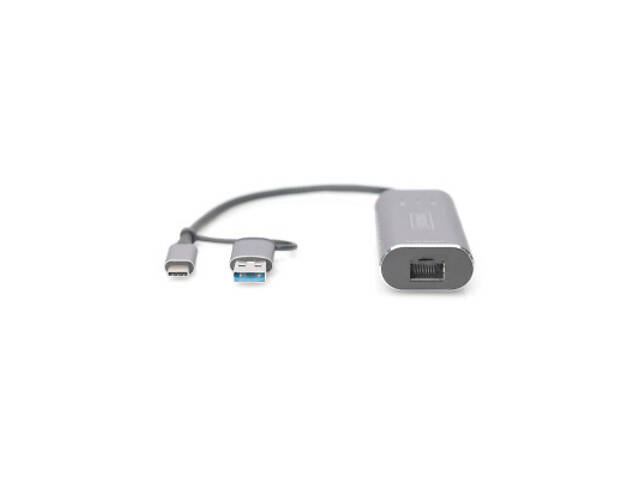 Перехідник USB-C + USB 3.0 to RJ45 2500Mbps Ethernet Digitus (DN-3028) - Фото 7