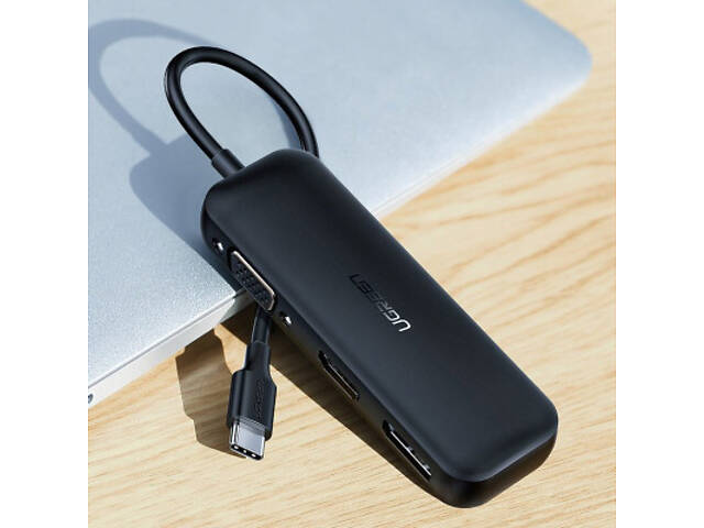 Перехідник USB2.0 Type-C to VGA V1.2/HDMI V2.0b/DP V1.2a CM260 black Ugreen (60568) - Фото 4