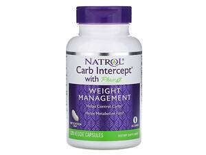 Перехватчик Углеводов Фаза 2, Carb Intercept с Phase 2 Carb Controller, Natrol, 120 растительных капсул