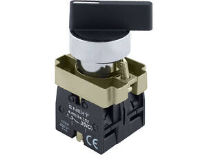 Переключатель 'I-O' 1NO+1NC 22мм без подсветки черная 2 положения с фиксацией, длинная ручка [p0810135]