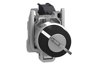 Переключатель 'I-O' 1NO 22мм без подсветки черная 2 положения с фиксацией [XB4BG21] Harmony XB4 Schneider