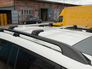 Поперечины на рейлинги без замка (2 шт) Серый для Skoda Fabia 2000-2007 гг