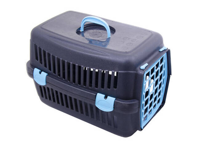 Переноска для тварин SGbox для тварин до 6 кг 48х32х32 см пластик (чорна/мікс) (2700000016053) - Фото 1