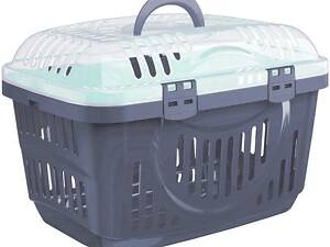 Переноска з прозорими верхніми дверцятами Georplast Rocket Transparent 49х33х33 см Синій (13355)