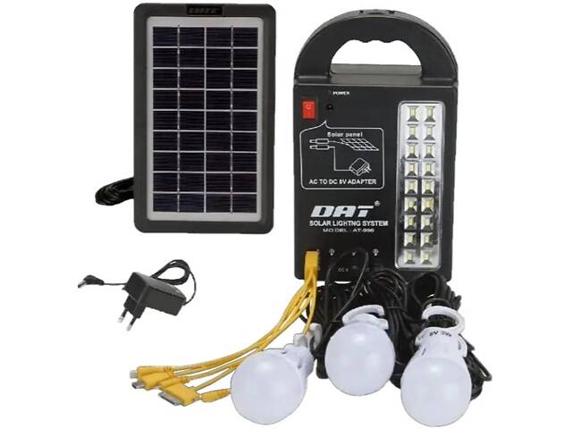 Переносний ліхтар прожектор Solar Dat AT-999 з сонячною панеллю - Фото 1