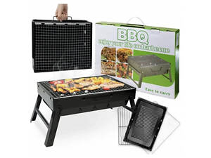 Переносний туристичний мангал для барбекю 43x29 см, чорний