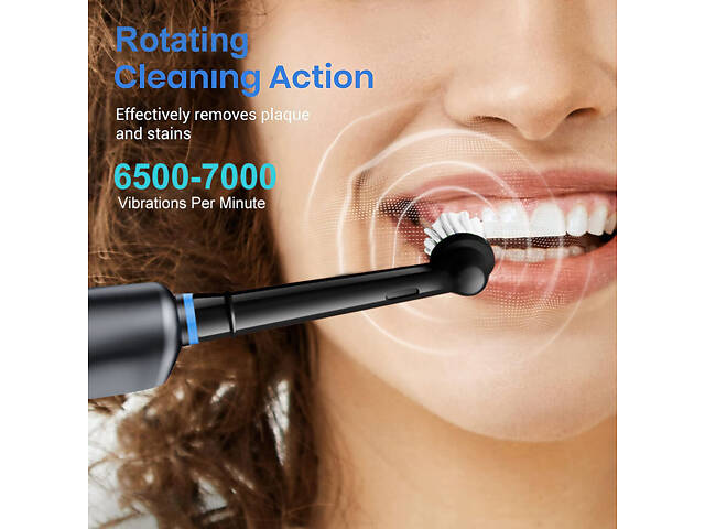 Електрична зубна щітка з 4 змінними насадками, USB-перезаряджання, таймер. Рожева - Фото 4