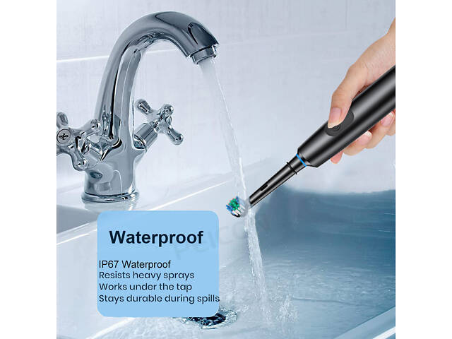 Електрична зубна щітка з 4 змінними насадками, USB-перезаряджання, таймер. Рожева - Фото 8