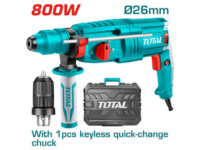 Перфоратор Total TH308268-2 SDS-Plus, 800Вт, 0-4000об/хв + патрон (TH308268-2) - Фото 5