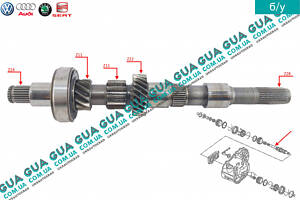 Первинний вал КПП 02T311103K VW/ФОЛЬКСВАГЕН CADDY III 2004-/КАДДІ 3 04-, VW/ВОЛЬКС ВАГЕН GOLF V 2003-/ГОЛЬФ 5 0