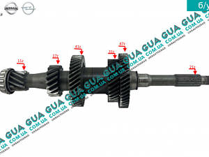Первичный вал 6 ступенчатой КПП 8200493527 Nissan / НИССАН INTERSTAR 1998-2010 / ИНТЭРСТАР 98-10, Nissan / НИССАН PRIMAS