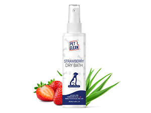 Pet Clean Сухой шампунь для животных Pet Clean DRY BATH-STRAWBERRY аромат клубники, 250мл