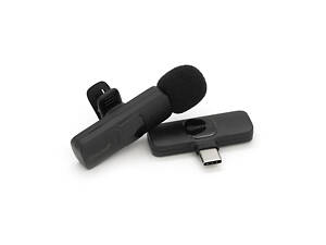 Петличний бездротовий мікрофон BOYA BY-MW3, роз'єм Type-C, вбудований акумулятор 80 mAh, Black, Box