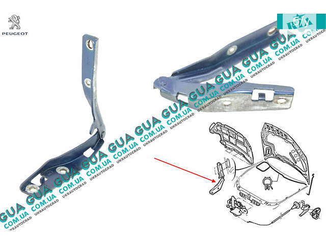 Петля капота левая 791257 Peugeot / ПЕЖО 206