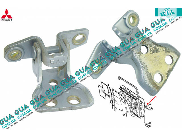 Петля верхня двері лівої задньої MR220211 Mitsubishi/Мітсубіси PAJERO III 2000-2006/ПАДЖЕРО 3 00-06