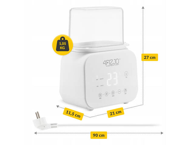 Підігрівач/стерилізатор для пляшечок 4FIZJO Twin 4 в 1 White (P-5905973402392) - Фото 2