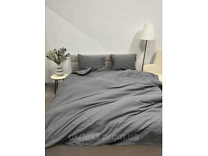 Пододеяльник на молнии Ecotton двуспальный 180х215 см фланель из хлопка Grеy серый.