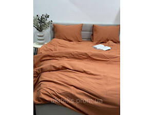 Пододеяльник на молнии Ecotton двуспальный 180х215 см фланель из хлопка Coral оранжевый