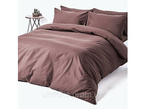 Пододеяльник на молнии Ecotton двуспальный 180х215 см сатин из хлопка однотонный коричневый 19-1218 Potting Soil