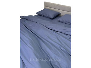 Пододеяльник на молнии Ecotton двуспальный 180х215 см сатин из хлопка однотонный синий 18-4221 Sling Lake