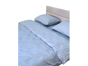 Пододеяльник на молнии Ecotton Евро двуспальный 210х220 см сатин из хлопка однотонный голубой 14-4206 Pearl Blue