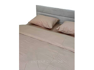 Пододеяльник на молнии Ecotton Евро двуспальный 210х220 см сатин из хлопка однотонный кремовый Shifting Sand