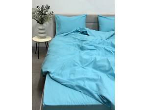 Пододеяльник на молнии Ecotton полуторный 150х215 см фланель из хлопка Blue sky голубой.