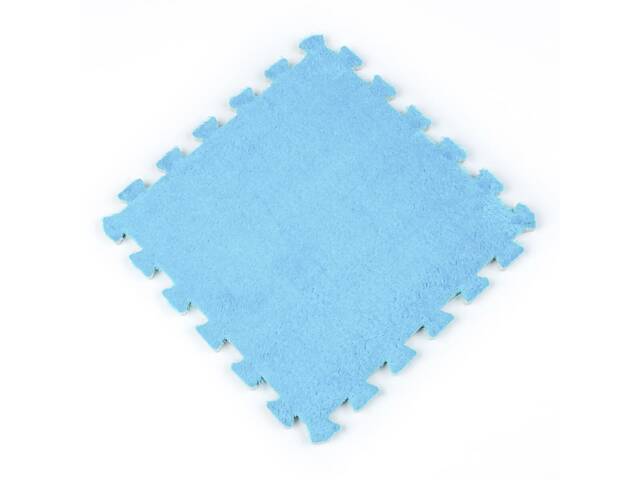 Підлога-пазл плюшевий 30х30х1см Блакитний (D) SW-00002090 - Фото 1