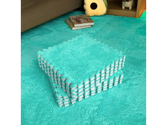 Підлога-пазл плюшевий 30х30х1см М'ятний SW-00002088 - Фото 8