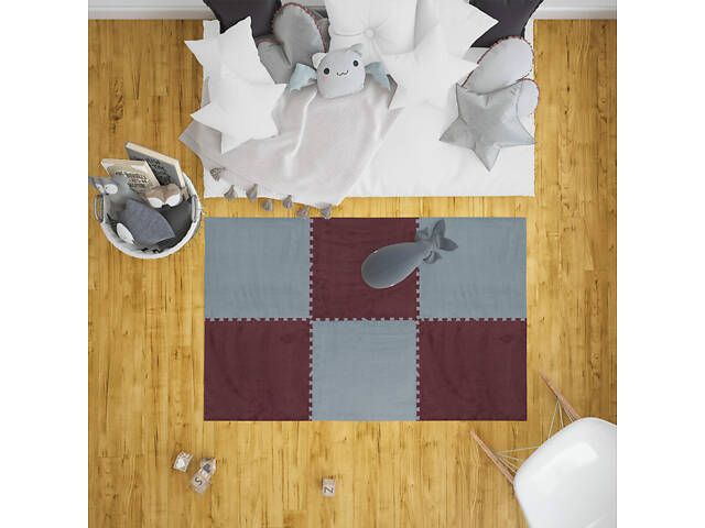 Пол-пазл плюшевый 60х60х1см Коричневый (D) SW-00002083 - Фото 4