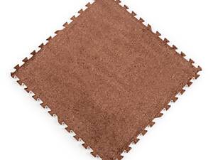 Підлога-пазл плюшевий 60х60х1см Коричневий (D) SW-00002083